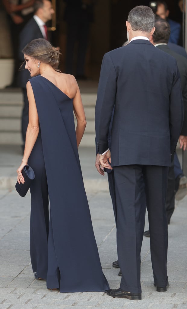 Queen Letizia's Navy Jumpsuit September 2018