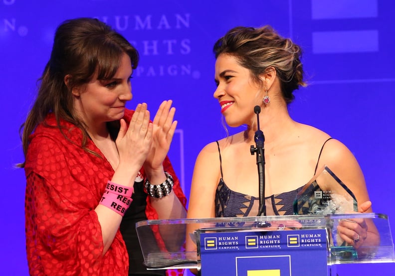 With Lena Dunham on Stage