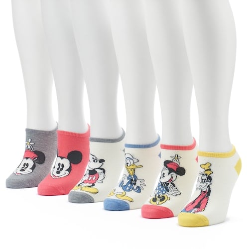 Mickey & Friends Women's No Show Socks, 10-Pack 