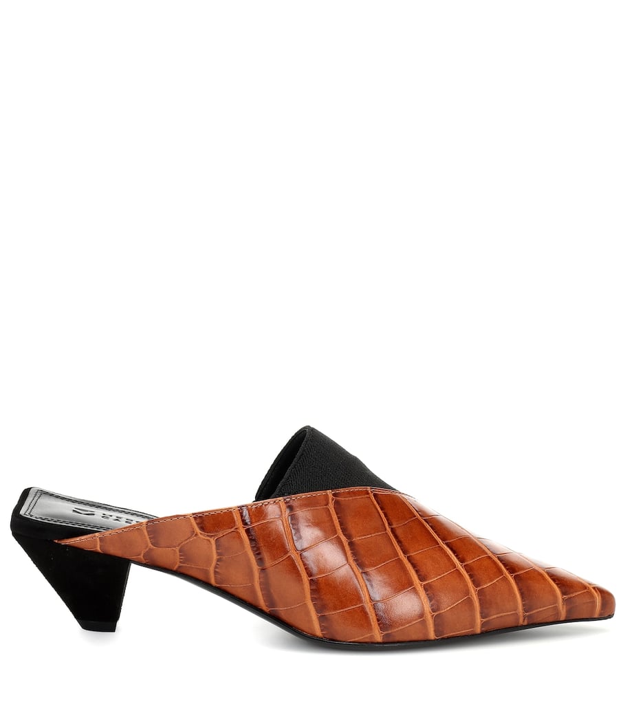Mercedes Castillo Joilette Croc-Effect Leather Mules