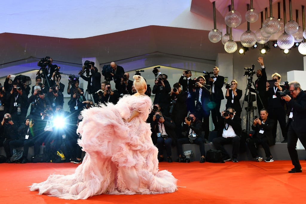 Lady Gaga Pink Valentino Dress at Venice Film Festival