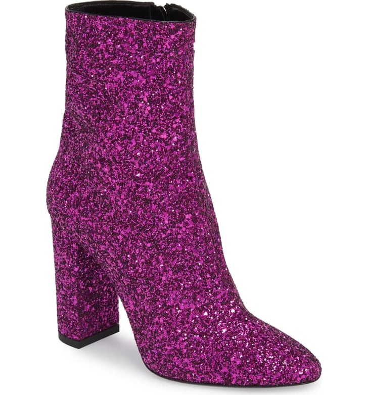 Saint Laurent Loulou Glitter Bootie | Best Glitter Shoes | POPSUGAR