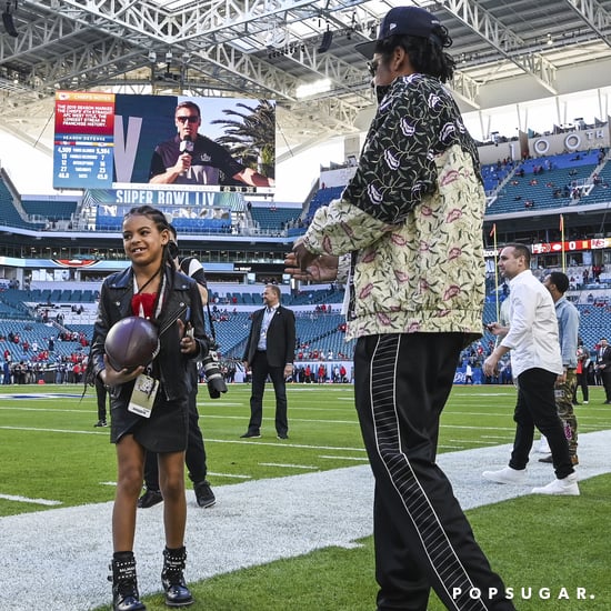 Blue Ivy Playing Football at the Super Bowl 2020