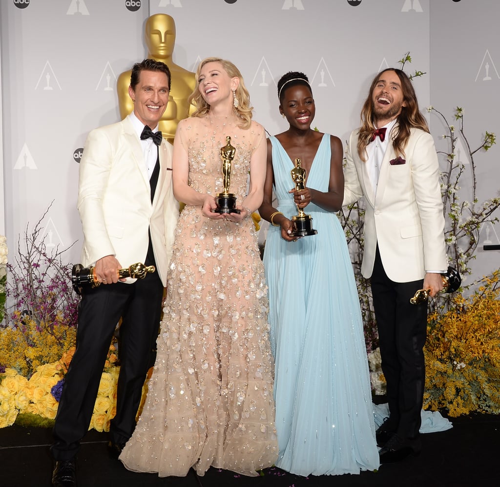 The press room was the place to be with winners Matthew McConaughey, Cate Blanchett, Lupita Nyong'o, and Jared Leto posing with their statues.