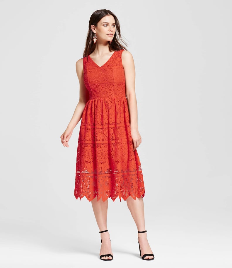 Mossimo Floral Sleeveless Lace Dress