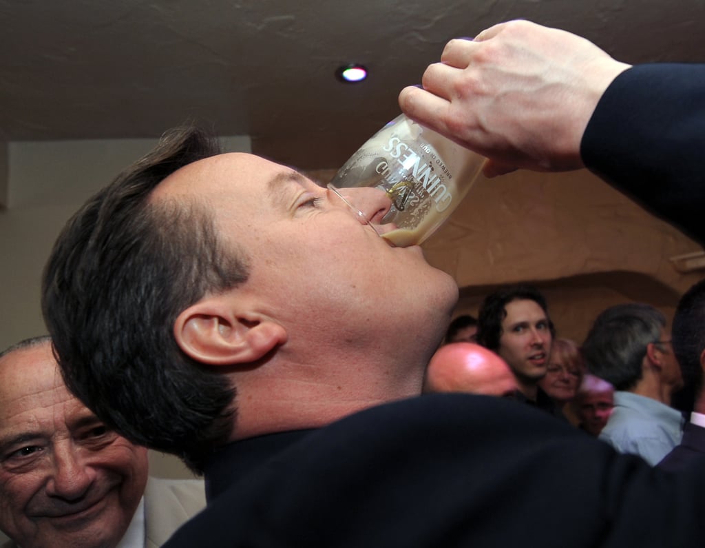 David Cameron chugged Guinness during his 2010 campaign.