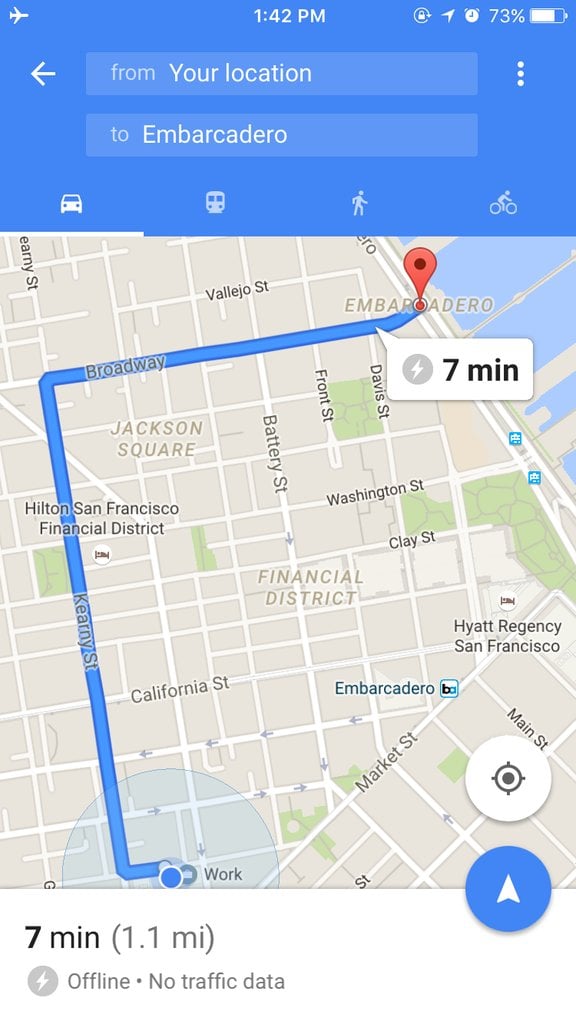 Download the offline Google map of your location.