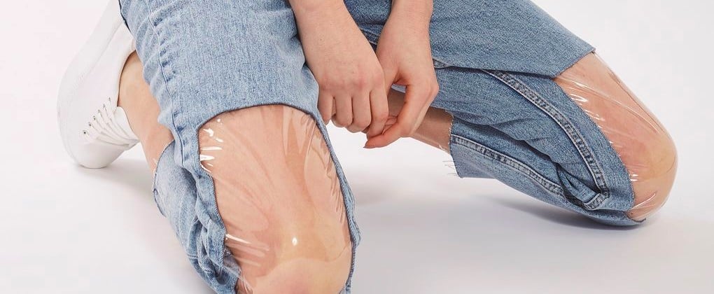 Topshop Clear-Knee Mom Jeans