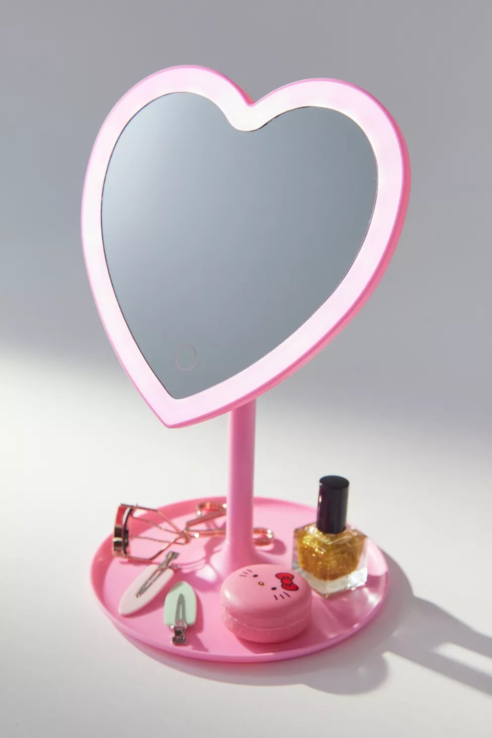 Heart shaped led deals mirror
