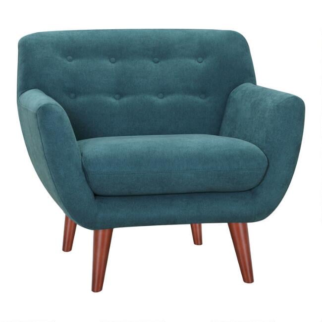 Blue Tufted Maya Upholstered Chair