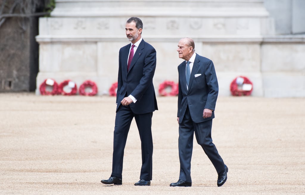 Prince Philip was dwarfed by King Felipe VI, who is 6'6".