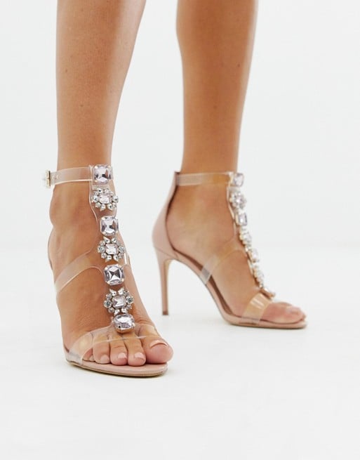embellished perspex heels