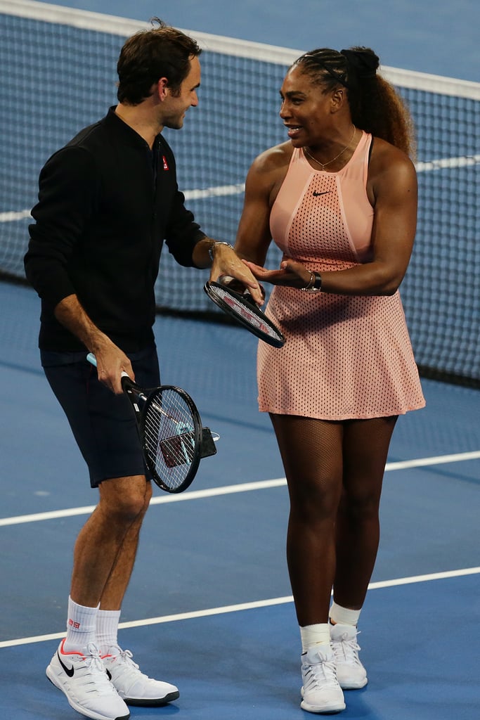 Serena Williams and Roger Federer Mixed Doubles Match 2019 POPSUGAR