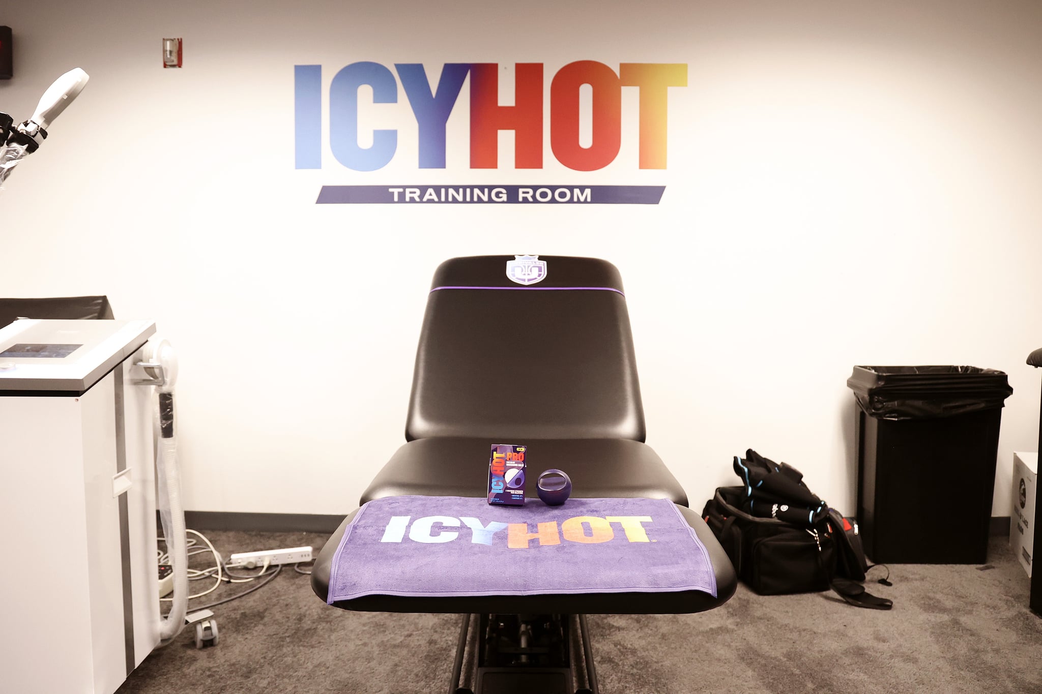 Icy Hot products on display during Icy Hot x Unrivaled Media day.