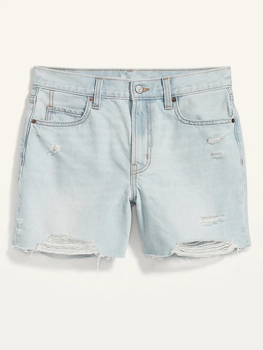 Old Navy High-Waisted Slouchy Straight Distressed Jean Shorts, 5-Inch ...