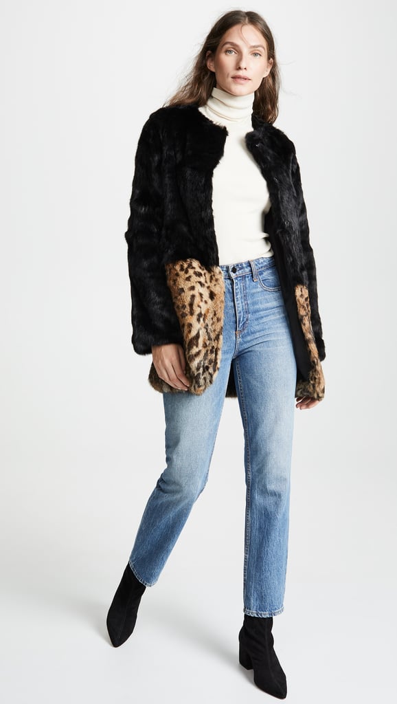 Adrienne Landau Leopard Combo Fur Coat