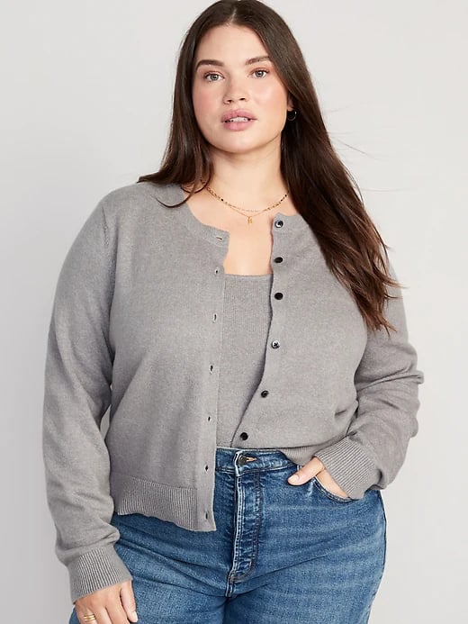 Old Navy Cropped Cozy-Knit Cardigan & Cozy Cropped Sweater Tank Top