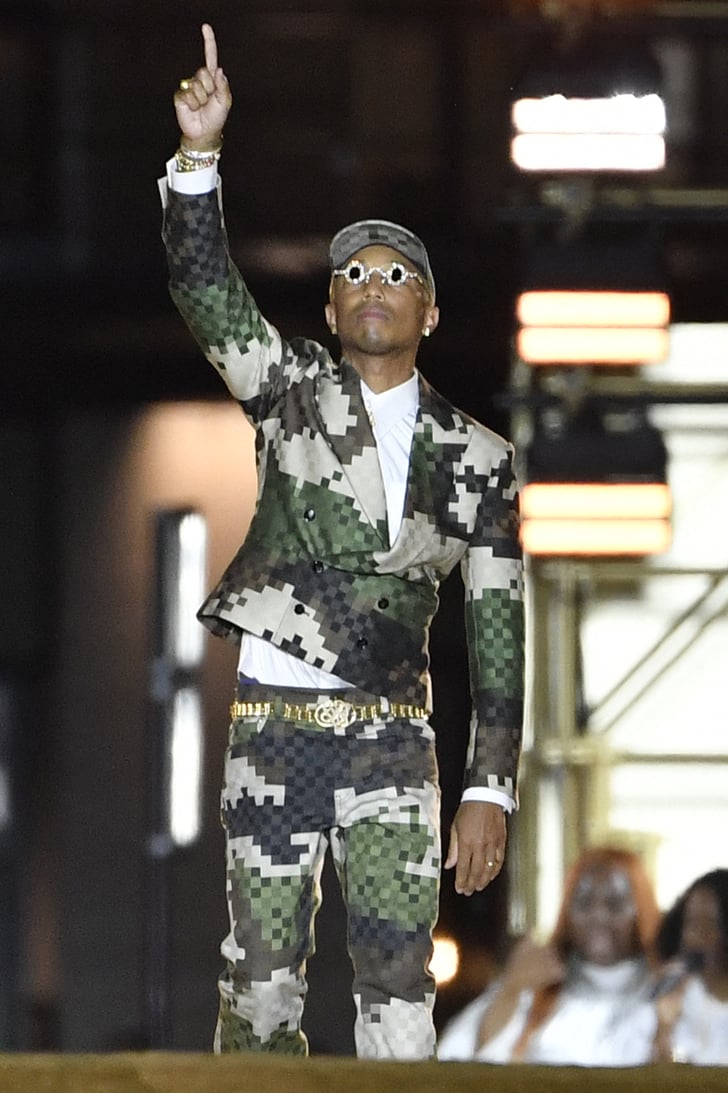 Pharrell Williams's Diamond Sunglasses at Louis Vuitton Show | POPSUGAR ...
