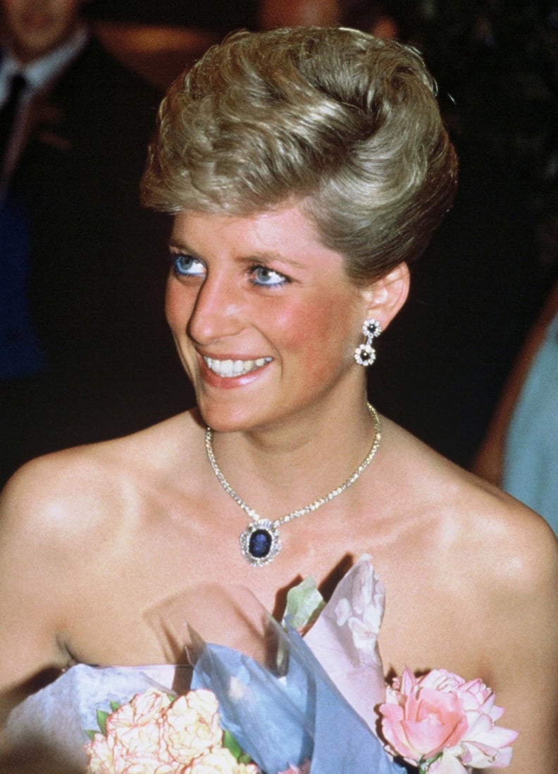 Princess Diana Wearing Blue Eyeliner in 1988