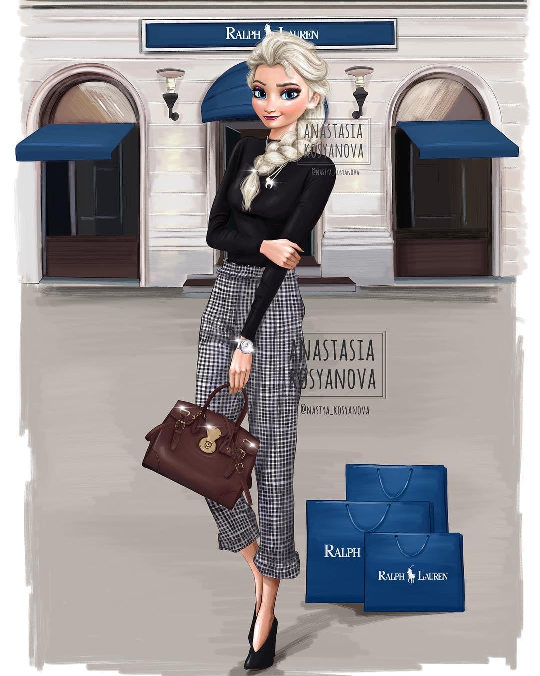 Elsa in shop modern clothes