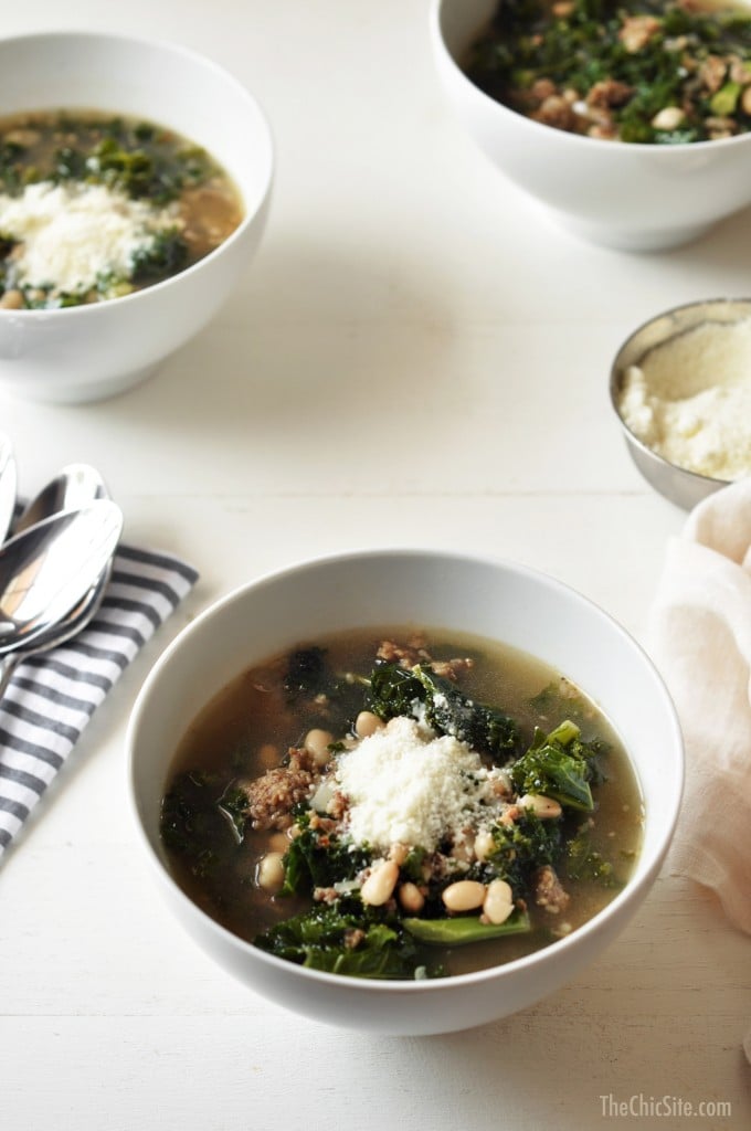 White Bean, Sausage, and Kale Soup