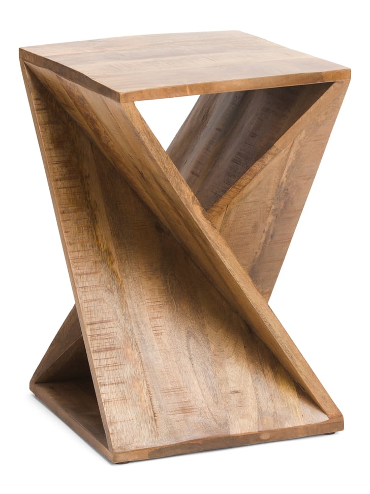 Twisted Mango Wood Accent Table Best SmallSpace Furniture From TJ