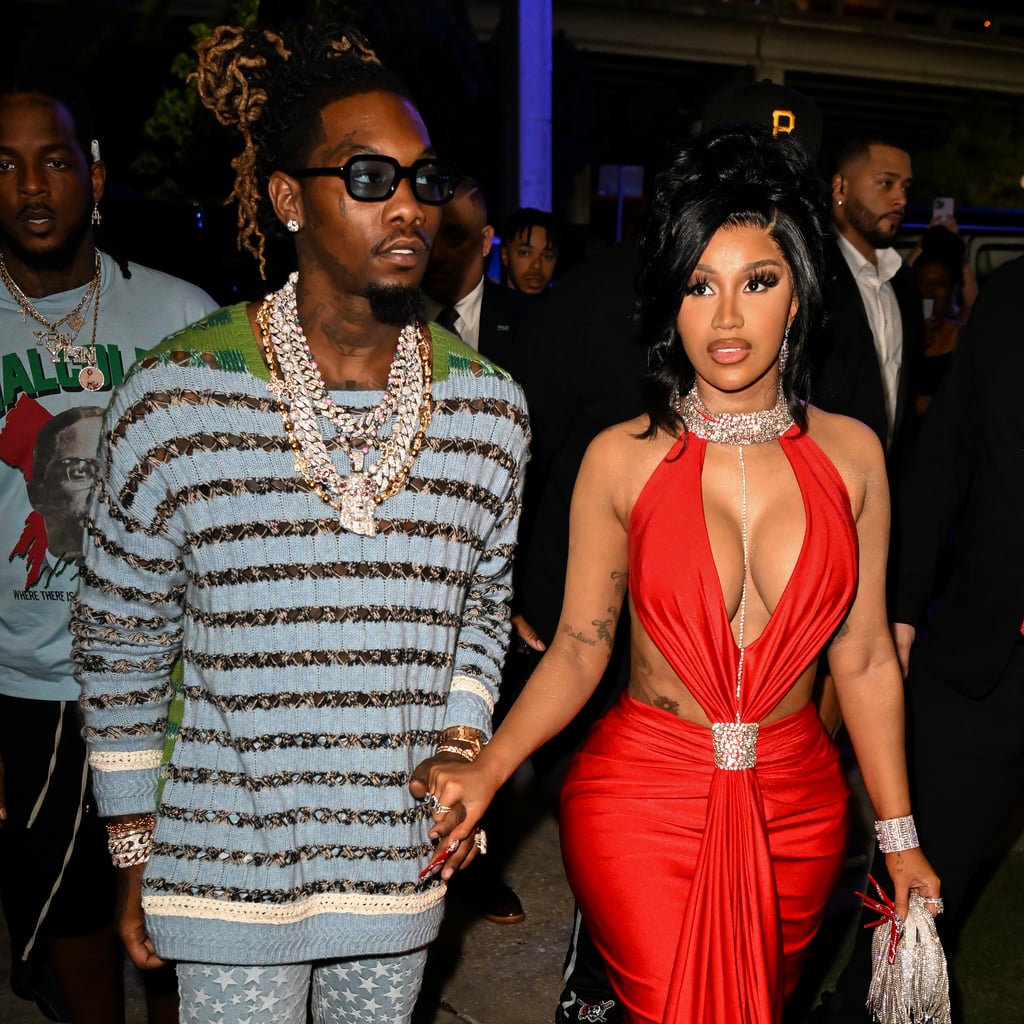 Cardi B Shows Off Her Hip Tattoos in a Plunging Cutout Dress