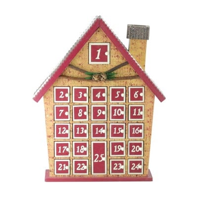 Northlight 15" Red and Beige Advent Calendar