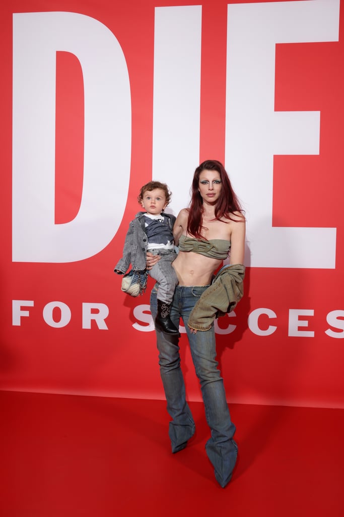 Julia Fox and Son Valentino at Diesel Fashion Show