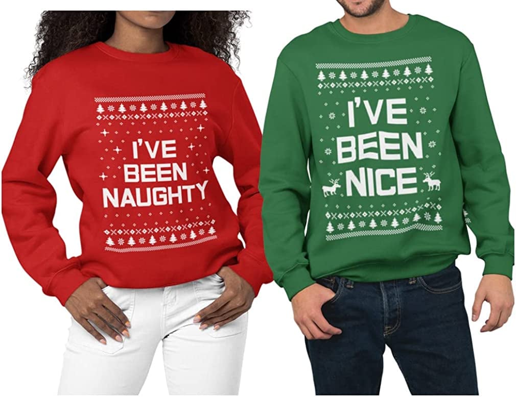 Naughty & Nice Matching Ugly Christmas Sweaters
