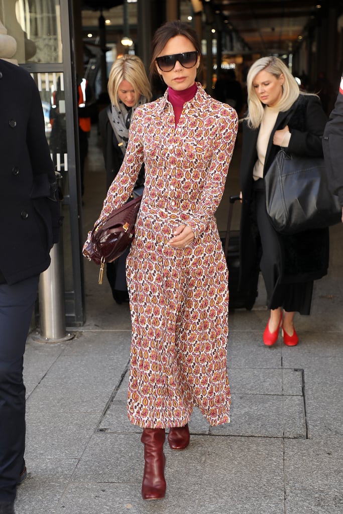 Victoria Beckham Wearing Red Boots