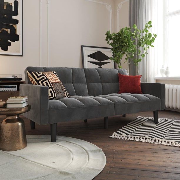 River Street Designs Harper Convertible Sofa Sleeper Futon With Arms