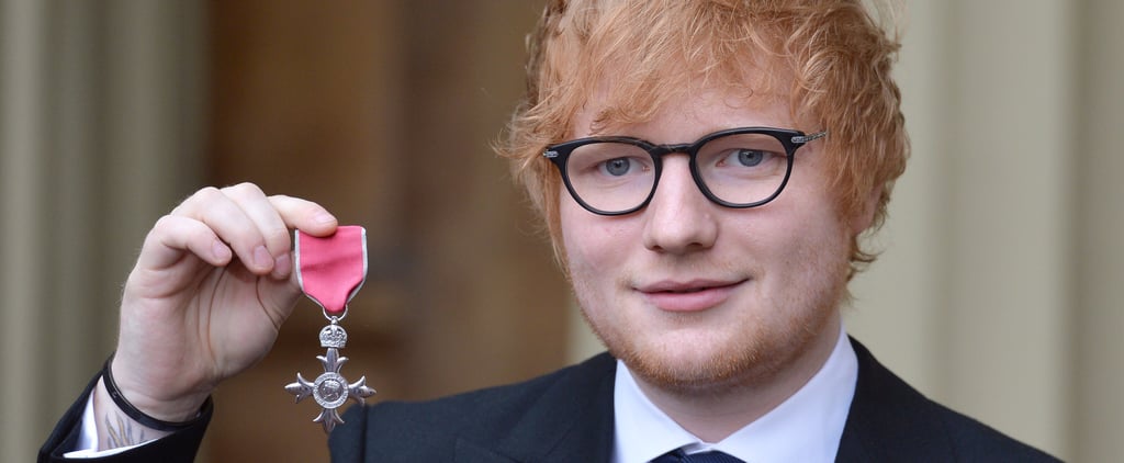 Ed Sheeran Buckingham Palace For MBE Investiture Photos