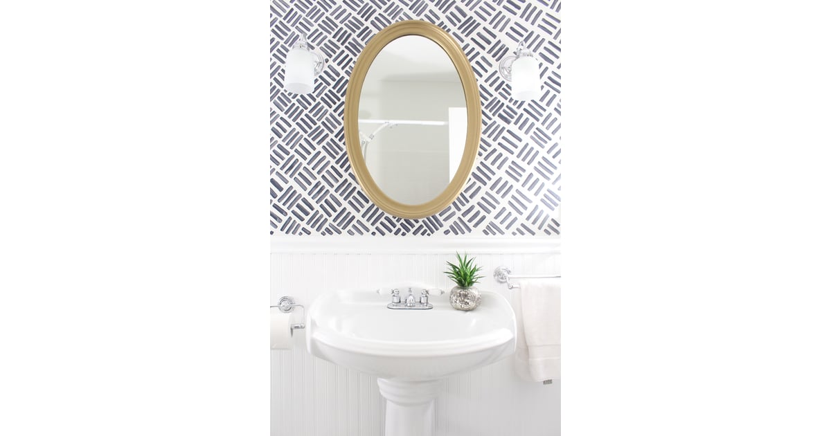 Paint your own wallpaper DIY Bathroom Updates POPSUGAR Home Photo 6