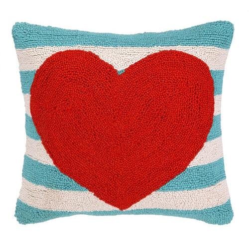 Toss a bright Striped Heart Pillow ($45) on the sofa for instant Valentine's Day flair.