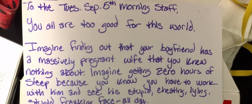 Woman's Note to Coffee Shop About Cheating Boyfriend