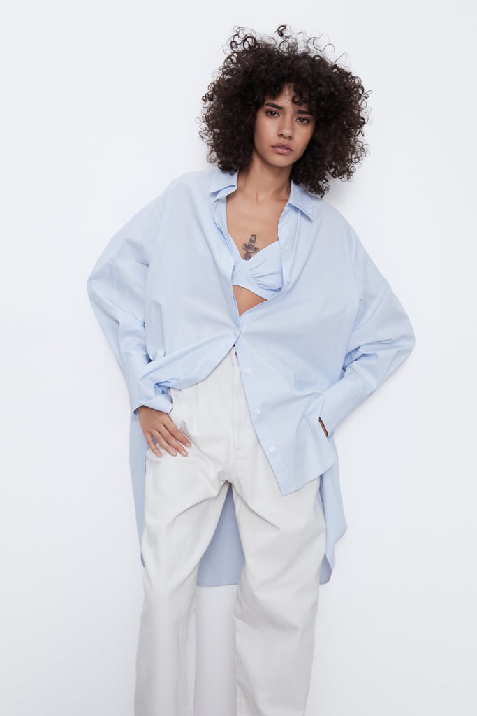 Zara Oversized Shirt + Poplin Top