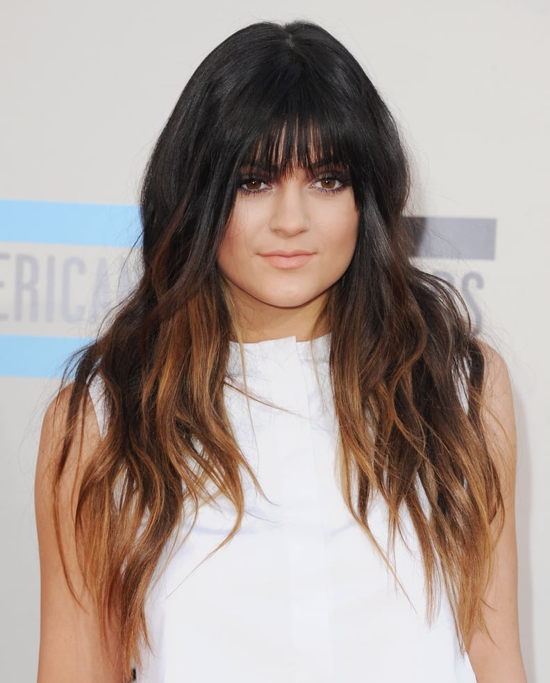 Kylie Jenner With Blunt Bangs and Ombré Hair
