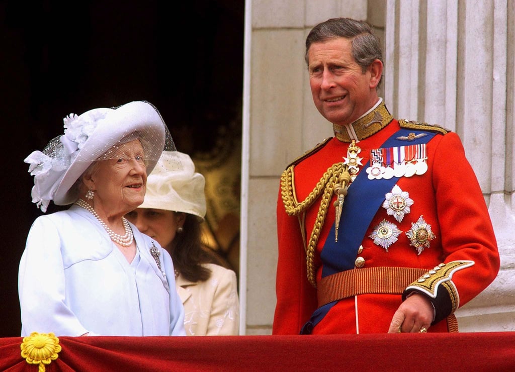 图:英国女王伊丽莎白王太后和查尔斯王子。