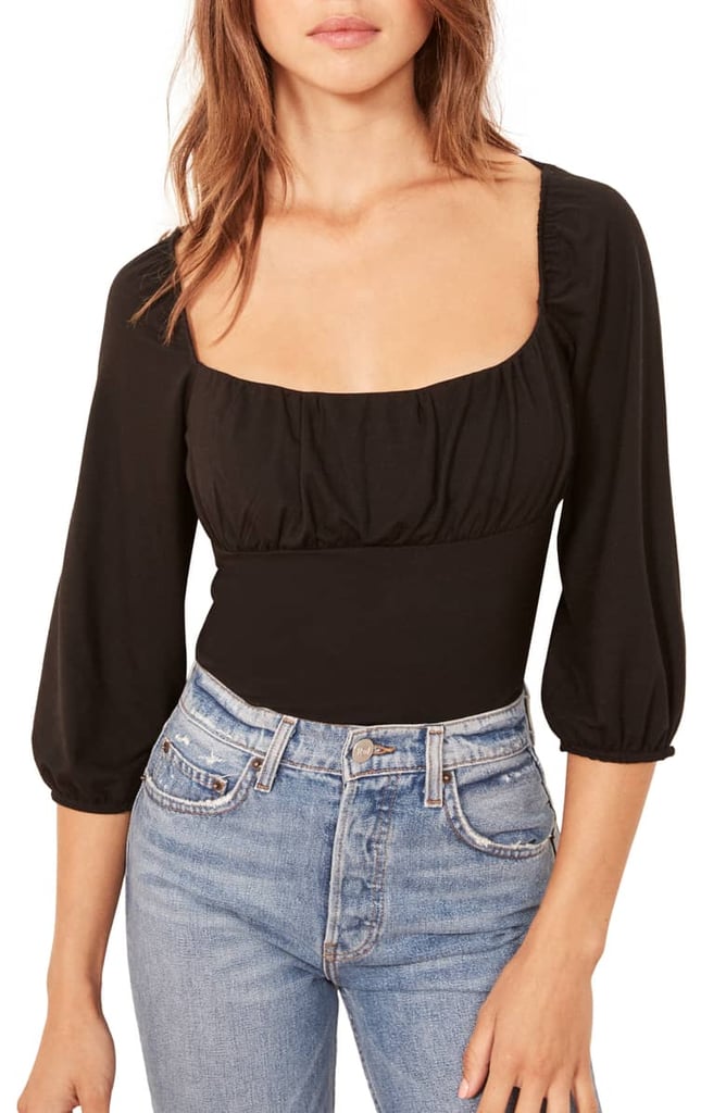 Reformation Mari Top in Black