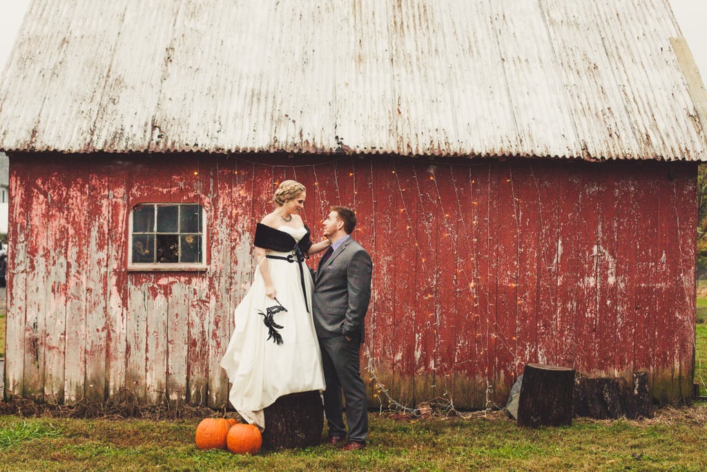 This Backyard Wedding Had Charming Rustic Halloween Decor