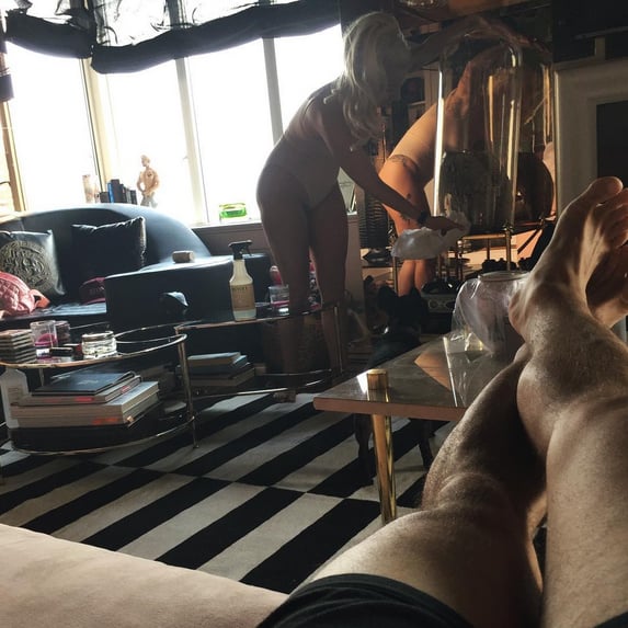 "Shining up the glass sparkly and pretty, listening to Jazz, why a beautiful morning."