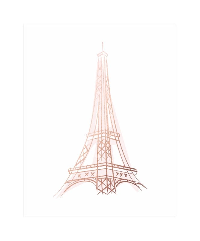 Minted Le Tour d'Eiffel Rose Gold Print