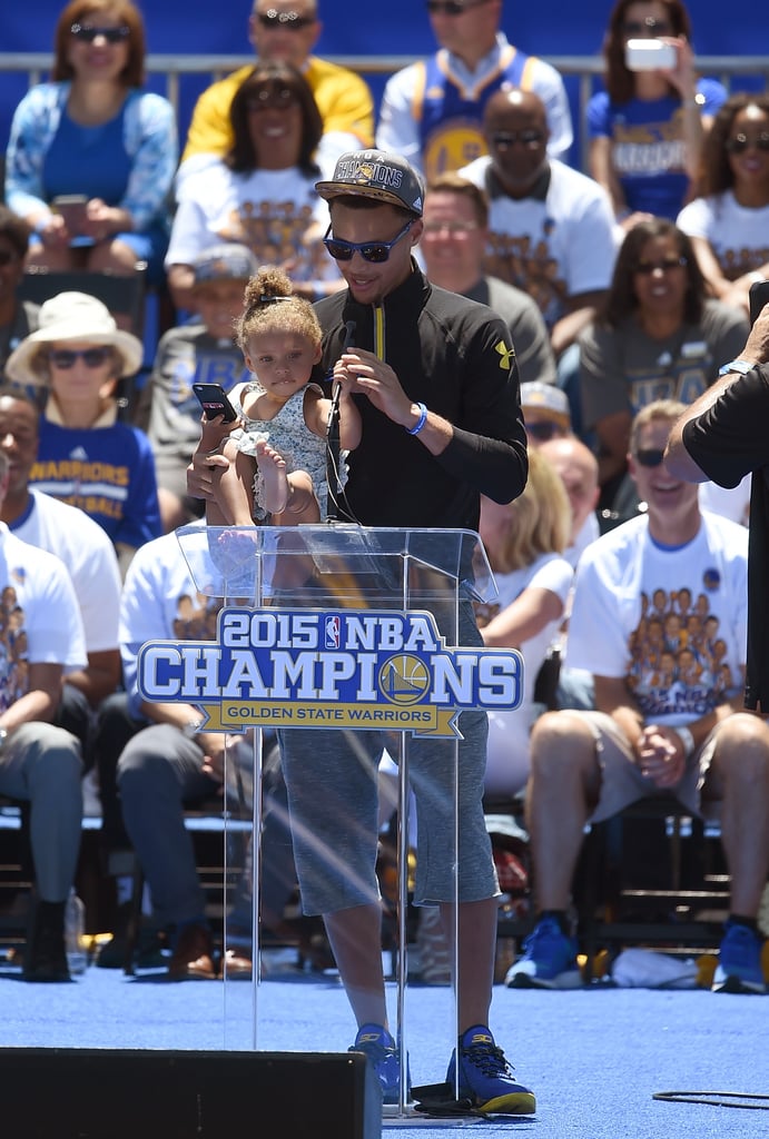 Steph Curry and His Family at Warriors Parade 2015