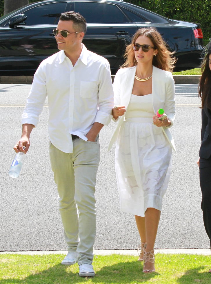Jessica Alba Wears White to a Wedding, but the Bride Doesn't Mind Jessica Alba Wears White to a Wedding, but the Bride Doesn't Mind