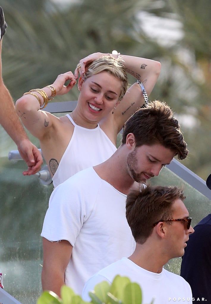 Miley Cyrus and Patrick Schwarzenegger at Art Basel 2014