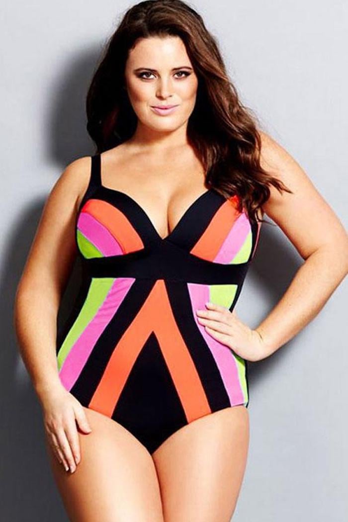 Demi Lovato s Colorful Striped One Piece Swimsuit POPSUGAR Fashion