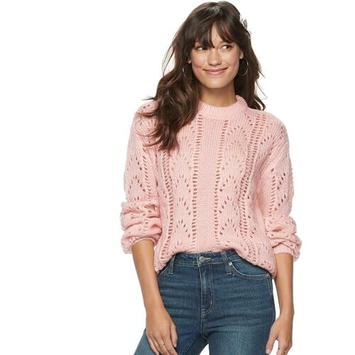 POPSUGAR Fluffy Pointelle Sweater | Cute and Stylish Sweaters on Sale ...