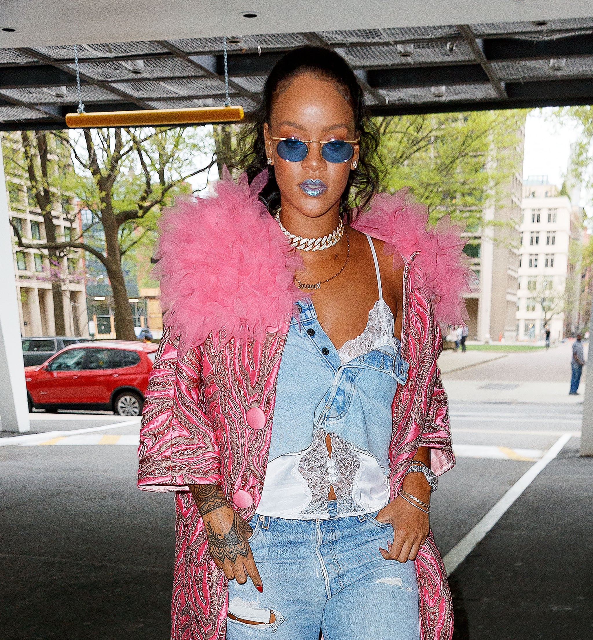 Rihanna Wearing Savage X Fenty White Camisole Popsugar Fashion