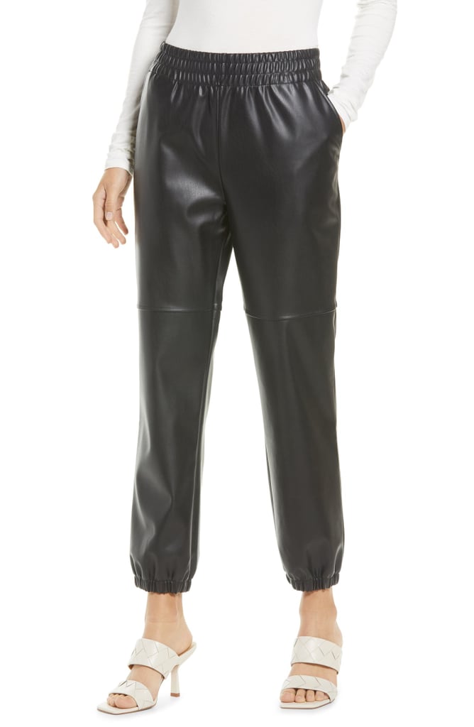 Halogen Faux Leather Joggers